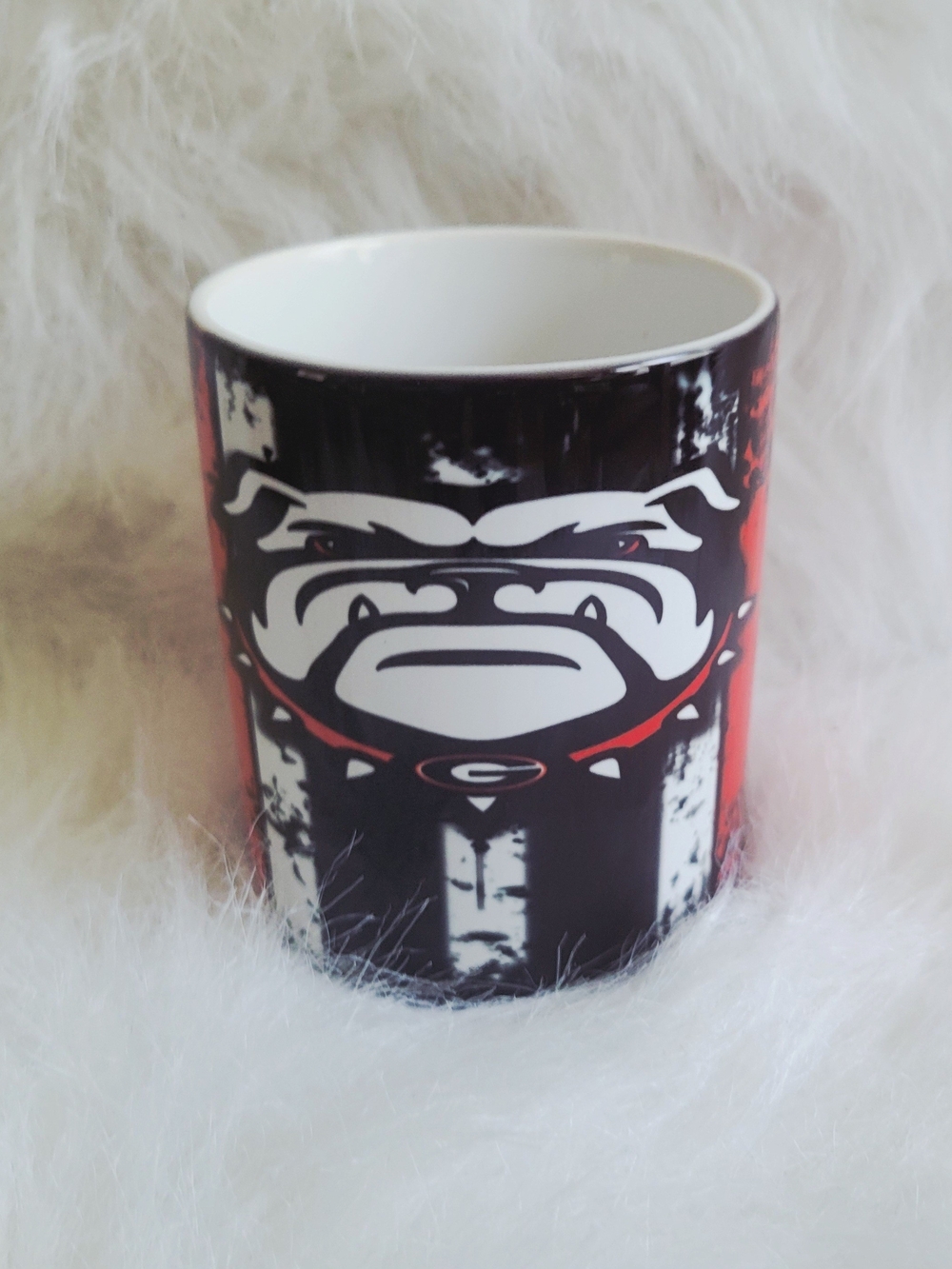 Black and Red Bulldog Ceramic Mug by